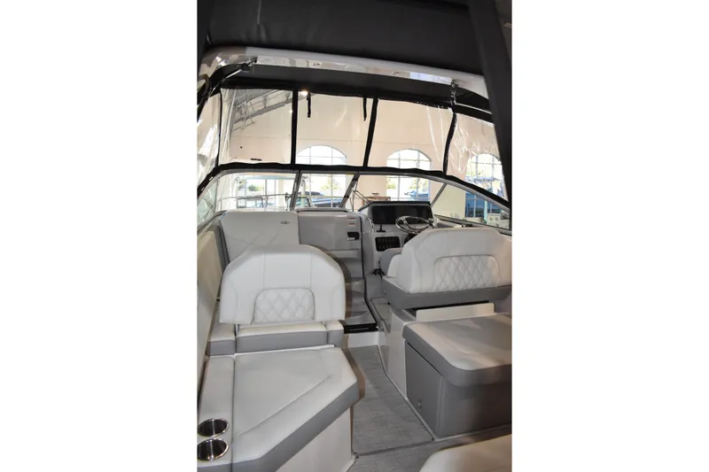  Yacht Photos Pics Interior of 2026 Regal 26 XO boat with modern seating and steering area.