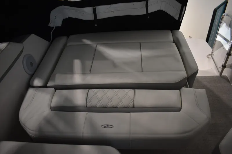  Yacht Photos Pics Luxurious seating on 2026 Regal 26 XO boat, featuring elegant upholstery and modern design.