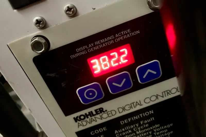  Yacht Photos Pics Kohler digital control panel displaying 382.2 on a 2007 Sea Ray 340 Sundancer.