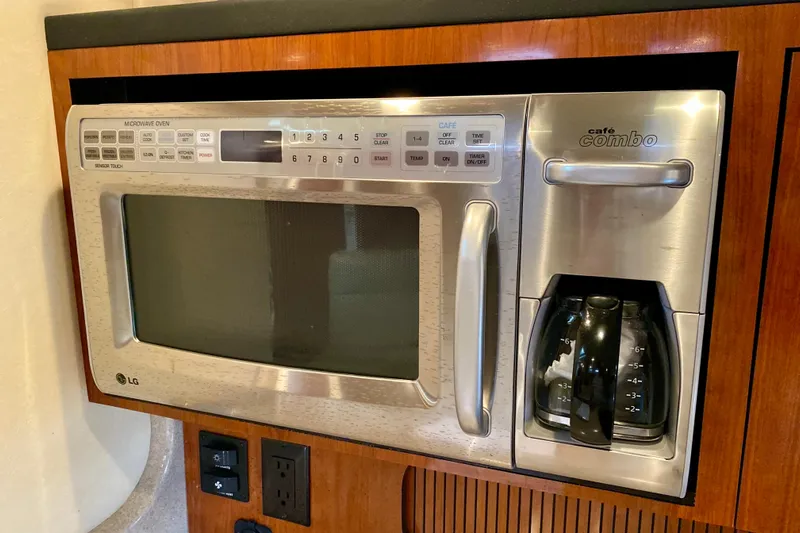  Yacht Photos Pics LG microwave and coffee maker combo in 2007 Sea Ray 340 Sundancer yacht kitchen.
