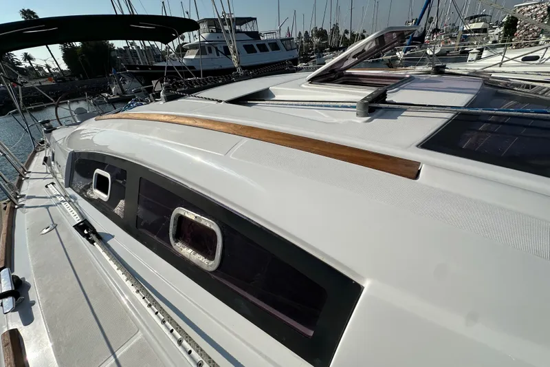 Shamrock Yacht Photos Pics 2011 Beneteau Oceanis 40 sailboat deck with sleek design and modern features.