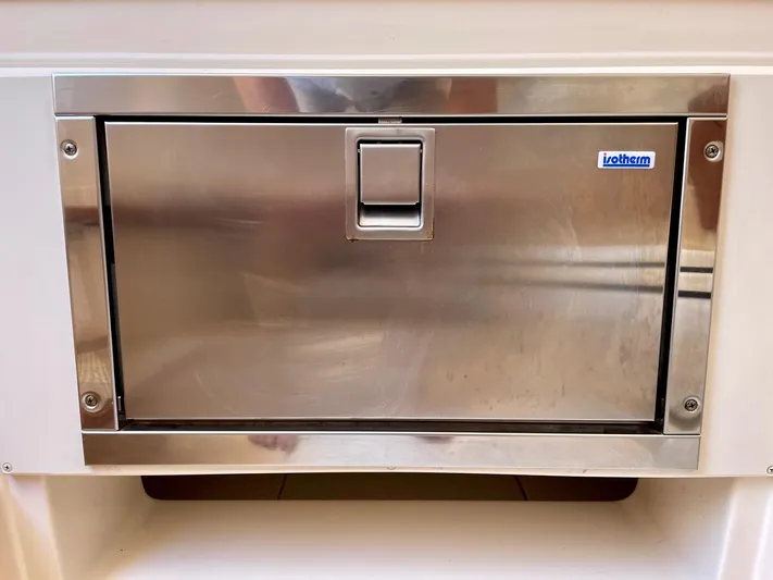  Yacht Photos Pics Stainless steel storage compartment on 2012 Grady-White Canyon 336 boat.