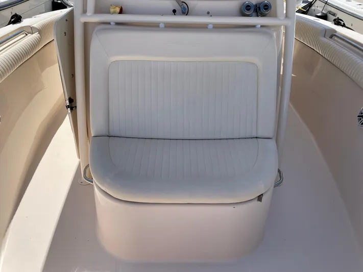  Yacht Photos Pics 2012 Grady-White Canyon 336 boat seat, cream-colored upholstery, sleek design.