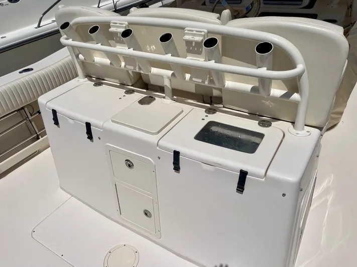  Yacht Photos Pics 2012 Grady-White Canyon 336 boat with rod holders and storage compartments.
