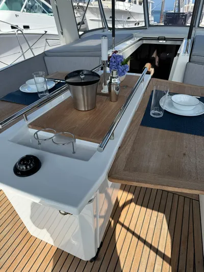 Archimedes Yacht Photos Pics Deluxe Cockpit Table 2