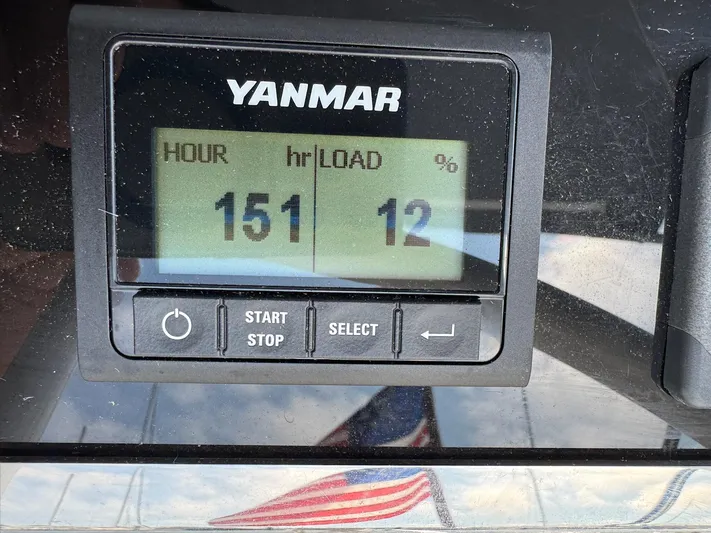 Archimedes Yacht Photos Pics Yanmar Engine Meter showing Low Engine Hours