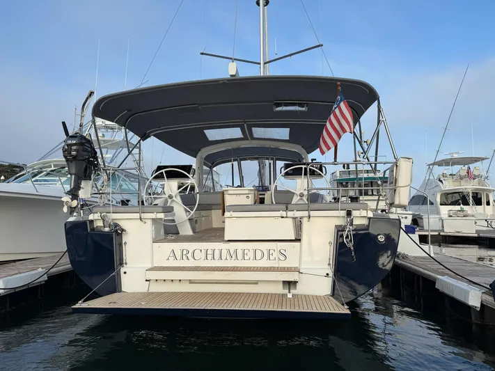Archimedes Yacht Photos Pics Transom with Electric Swim platform down