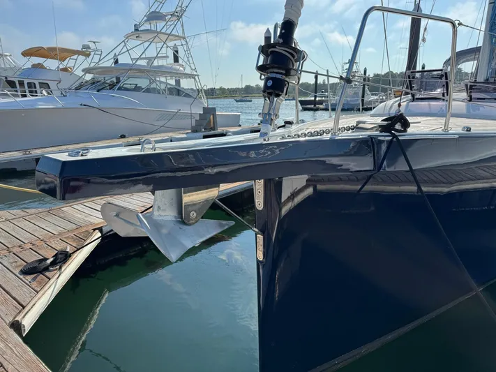 Archimedes Yacht Photos Pics Bowsprit with Anchor and Bobstay