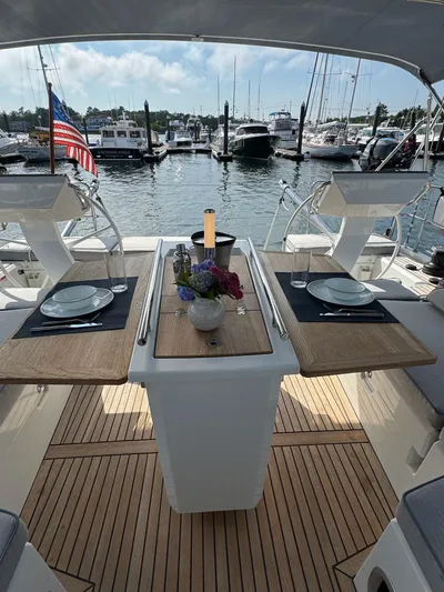 Archimedes Yacht Photos Pics Deluxe Cockpit Table