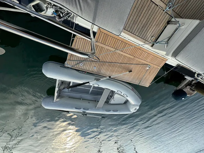 Archimedes Yacht Photos Pics 11" AB Inflatable tender at the swim platform