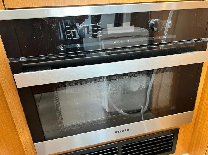  Yacht Photos Pics Miele oven in the kitchen of a 2021 Beneteau Swift Trawler 35.