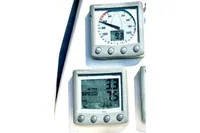 Raymarine instruments on 2009 Dufour 45E Performance yacht displaying wind and speed data.