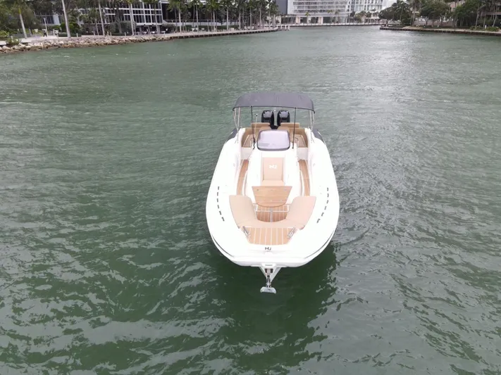 Hoko Yacht Photos Pics 2017 Nuova Jolly Princess boat on calm water, front view.