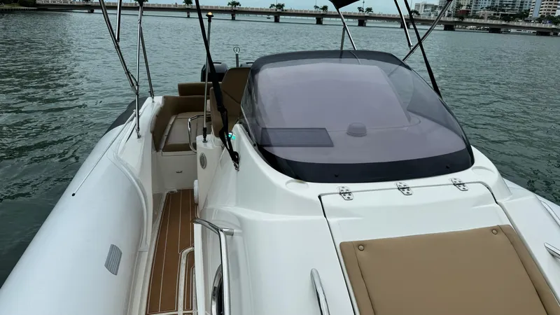 Hoko Yacht Photos Pics Nuova Jolly Princess 2017 boat on water, featuring sleek design and spacious deck.