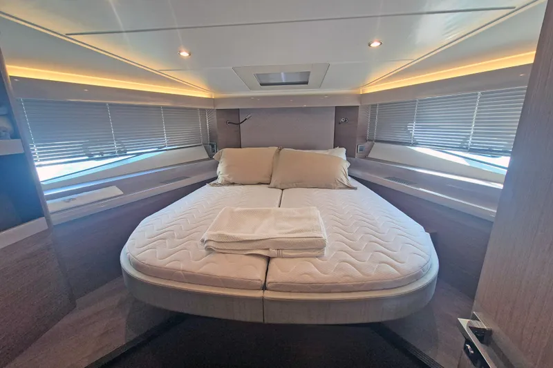  Yacht Photos Pics Luxurious cabin interior of 2019 Beneteau Gran Turismo 50 Sportfly yacht.