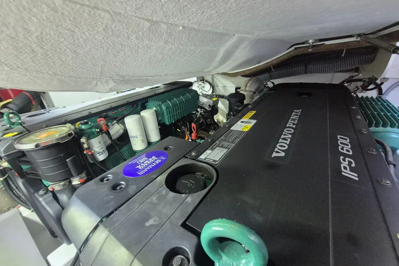  Yacht Photos Pics Engine compartment of 2019 Beneteau Gran Turismo 50 Sportfly with Volvo Penta IPS 600.