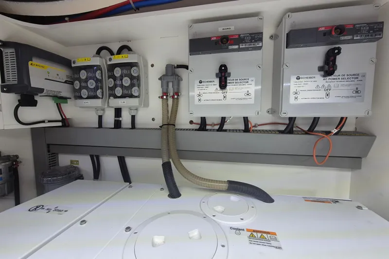  Yacht Photos Pics Electrical control panel in a 2019 Beneteau Gran Turismo 50 Sportfly yacht.