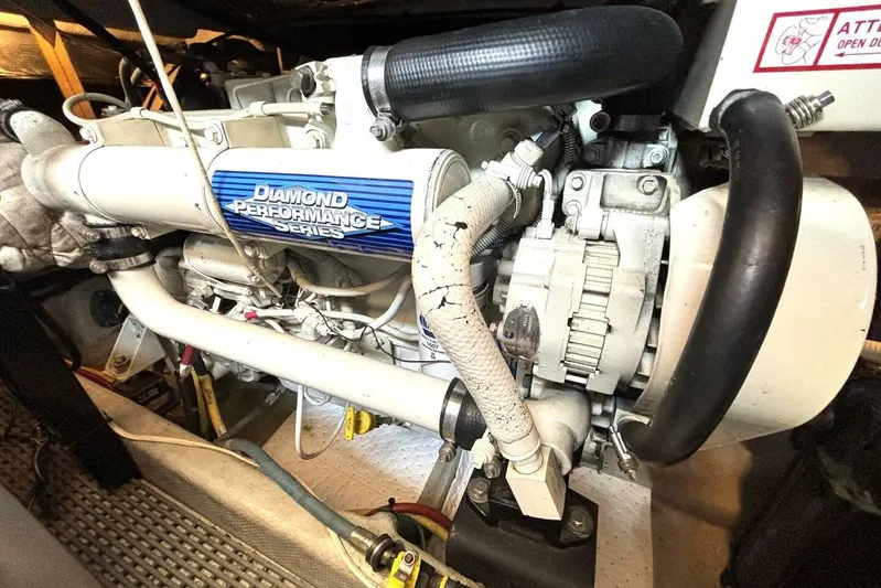  Yacht Photos Pics Engine of 2004 Meridian 459 Cockpit Motoryacht, featuring Diamond Performance Series components.