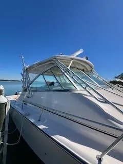  Yacht Photos Pics 2008 Grady-White Express 360 boat docked under clear blue sky.