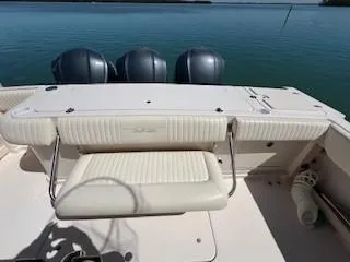  Yacht Photos Pics 2008 Grady-White Express 360 boat with triple engines and cushioned seating.