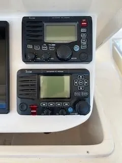  Yacht Photos Pics ICOM marine radios on 2008 Grady-White Express 360 boat dashboard.