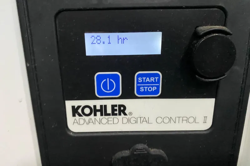  Yacht Photos Pics Kohler Advanced Digital Control II displaying 28.1 hours on a 2017 Monterey 355 Sport Yacht.
