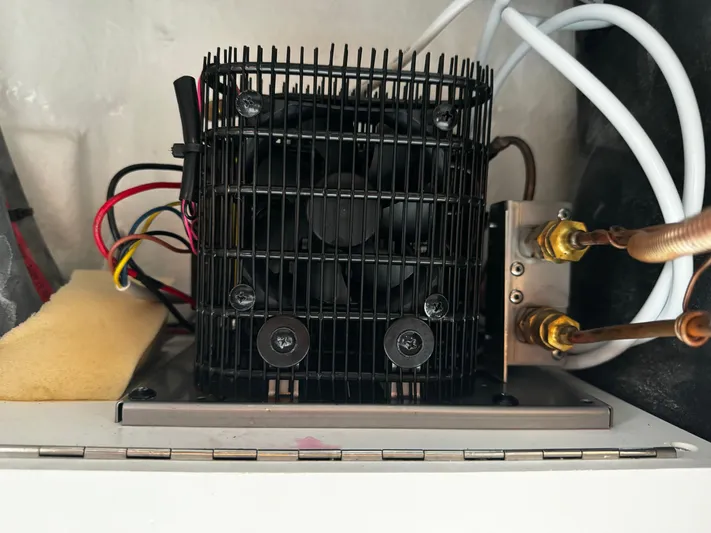  Yacht Photos Pics Engine compartment of 2019 Axopar 28 CABIN with wiring and components.