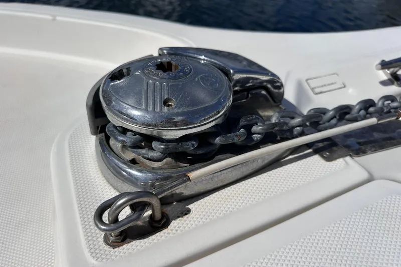  Yacht Photos Pics Anchor windlass on 2006 Boston Whaler 285 Conquest boat deck.