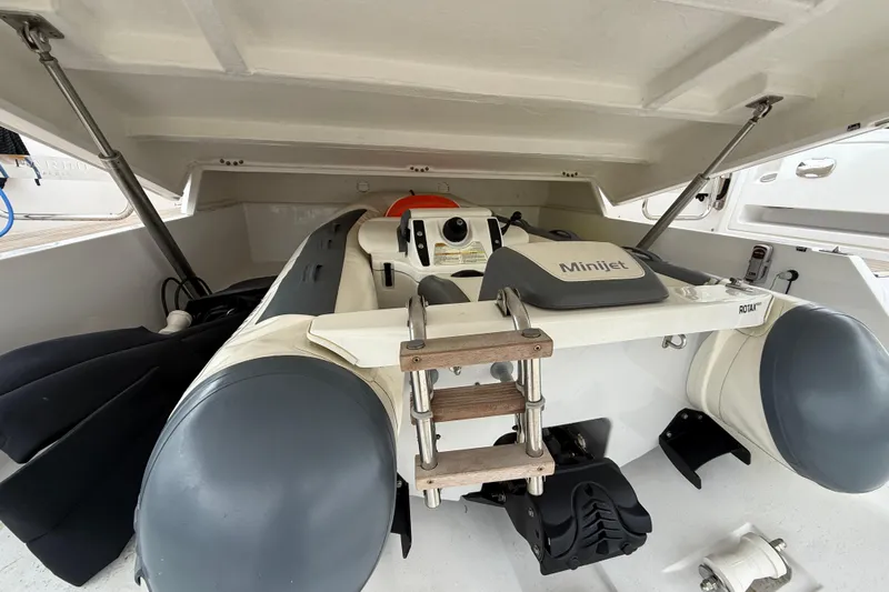 Five 3 Yacht Photos Pics 2024 Pardo Yachts 50 with Minijet tender in storage compartment.