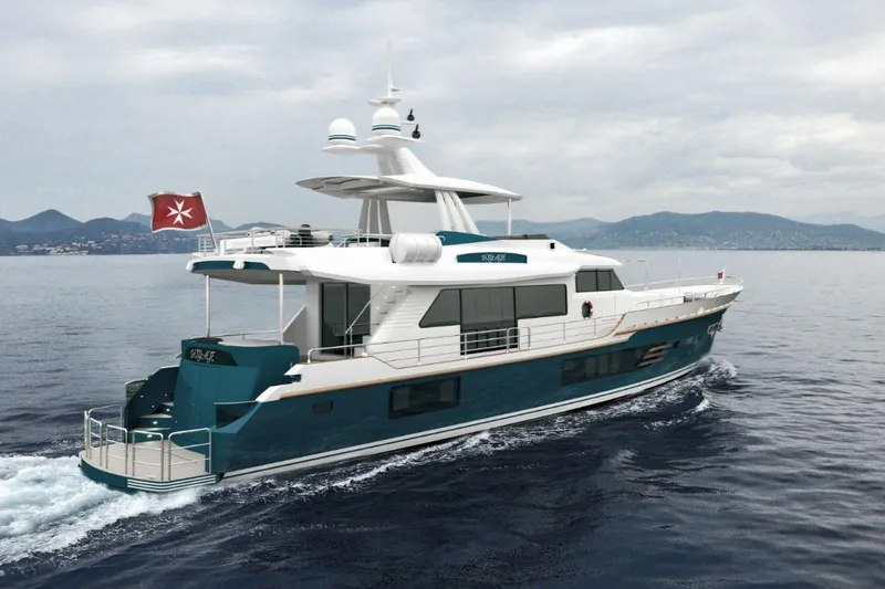  Yacht Photos Pics Luxury AvA Yachts Voyage 90 cruising on open water, 2026 model.