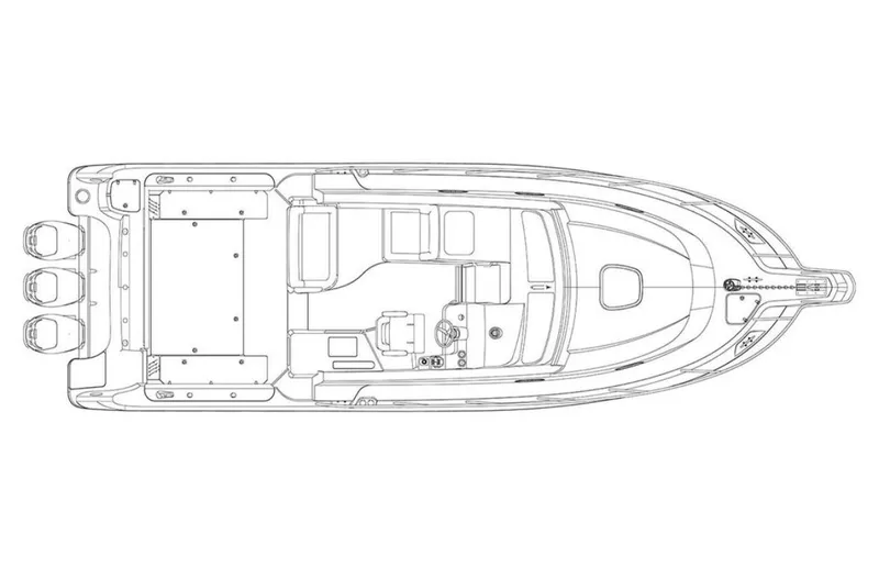  Yacht Photos Pics Top view schematic of 2015 Boston Whaler 345 Conquest boat layout.