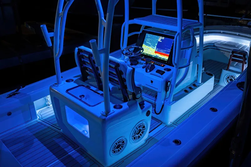  Yacht Photos Pics 2026 Barker Boatworks 26 Open with illuminated console and advanced navigation system.