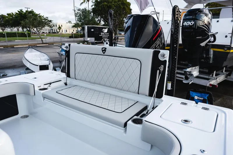  Yacht Photos Pics 2026 Barker Boatworks 26 Open with luxurious seating and powerful Mercury engines.