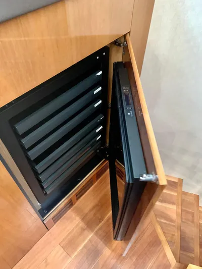  Yacht Photos Pics Built-in wine cooler on a 2016 Sunseeker Manhattan 65 yacht.