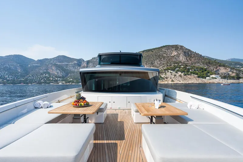 Ami Yacht Photos Pics Luxurious 2023 Sanlorenzo SX112 yacht with elegant deck and scenic ocean view.