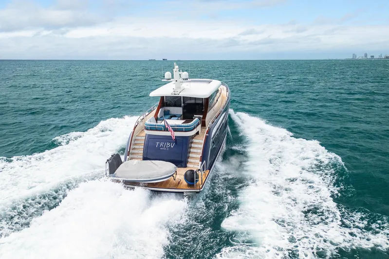 Tribu Yacht Photos Pics Steeler 60 S Performance yacht cruising on open sea, 2021 model.