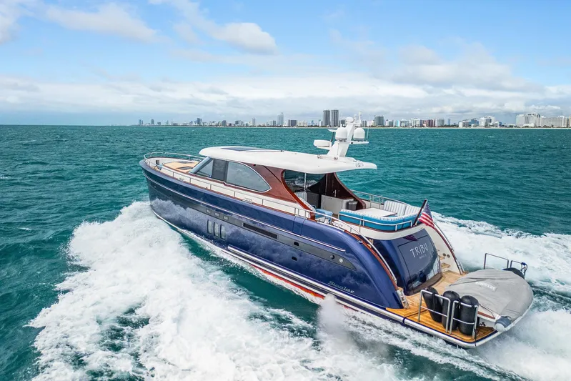 Tribu Yacht Photos Pics Luxury Steeler 60 S Performance yacht cruising on open sea, 2021 model.