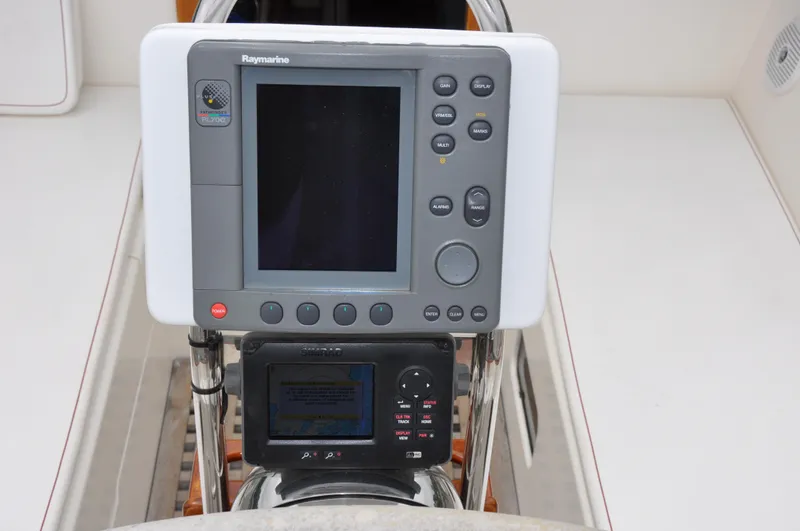 Helianthus Yacht Photos Pics Navigation equipment on a 1985 Hinckley SW 42 sailboat.