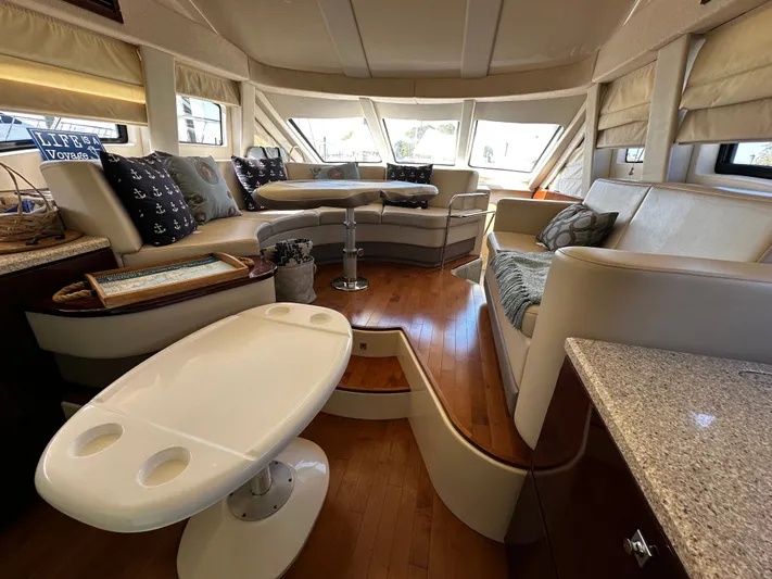 Incentive Yacht Photos Pics Luxurious interior of 2008 Sea Ray 47 Sedan Bridge yacht with elegant seating and decor.