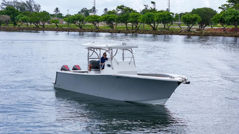  Yacht Photos Pics 2023 Seahorse 36 CC boat cruising on a calm river.