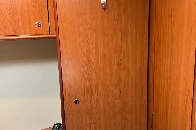  Yacht Photos Pics Wooden interior cabinetry of a 2008 Luhrs 35 Convertible boat.