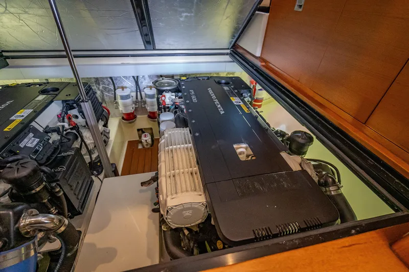 Date Night Yacht Photos Pics Engine room of 2020 Palm Beach Motor Yachts PB50, featuring Volvo Penta IPS 800 engine.