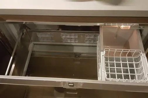 Lone Star Lagoon Yacht Photos Pics Open drawer in Lagoon 50 yacht, 2019 model, with organized compartments.