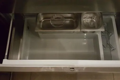 Lone Star Lagoon Yacht Photos Pics Empty stainless steel drawer in 2019 Lagoon 50 yacht kitchen.