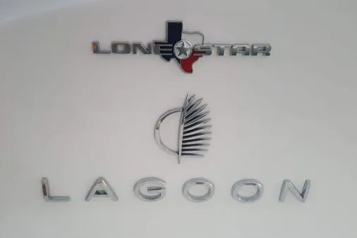 Lone Star Lagoon Yacht Photos Pics 2019 Lagoon 50 yacht with Lone Star emblem and logo.