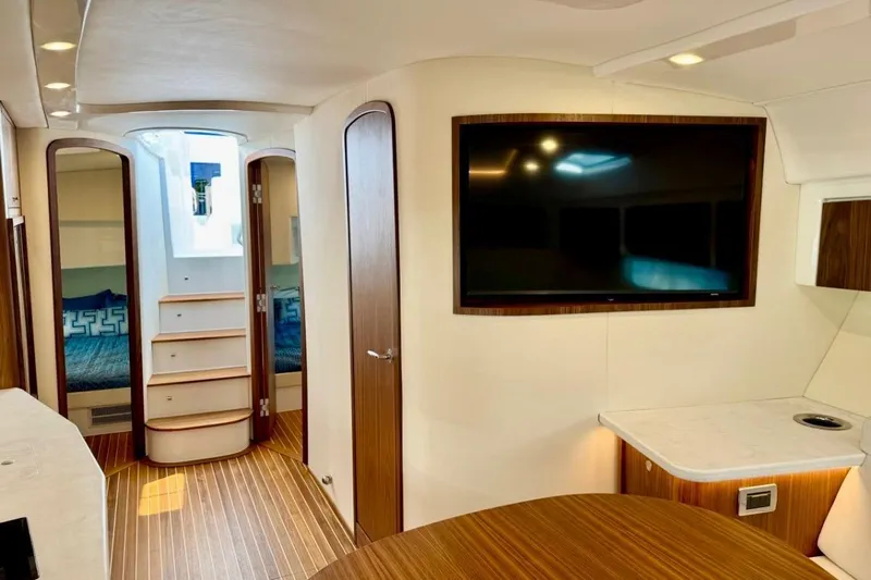  Yacht Photos Pics Luxurious interior of 2026 Intrepid 50 yacht with modern amenities and elegant design.