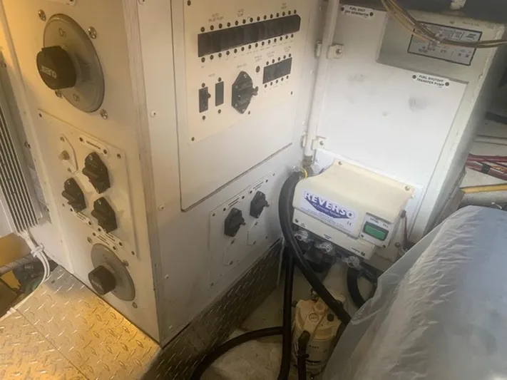  Yacht Photos Pics Control panel and equipment in a 2008 Marquis 40 SC yacht engine room.