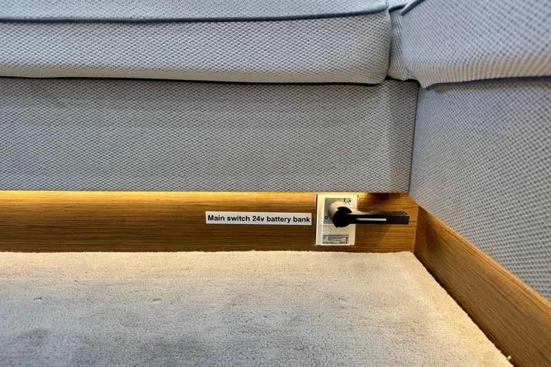 Promprang Yacht Photos Pics Main switch for 24V battery bank on 2020 Lagoon 50 yacht interior.