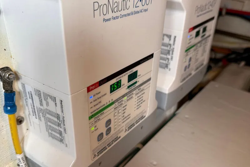 Long Gone Yacht Photos Pics ProNautic 1200P power unit in 2013 Carver C34 boat engine room.