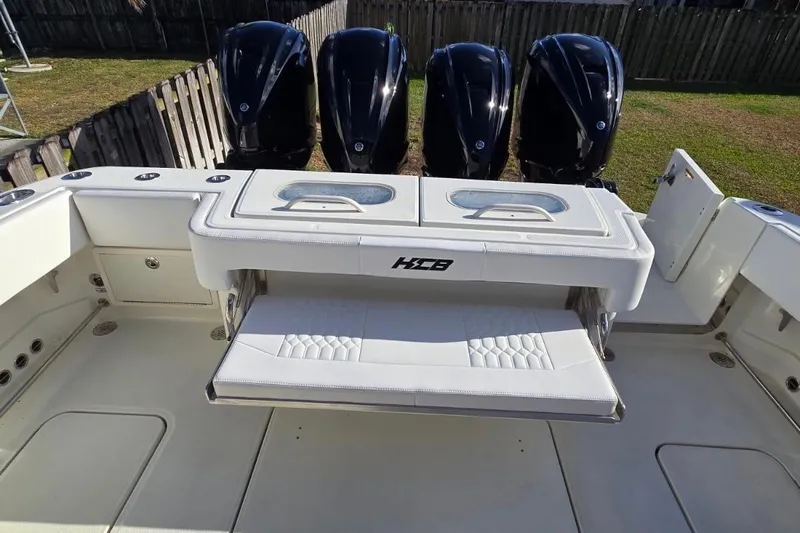  Yacht Photos Pics 2017 HCB 42 Siesta boat with four powerful outboard engines and spacious deck.